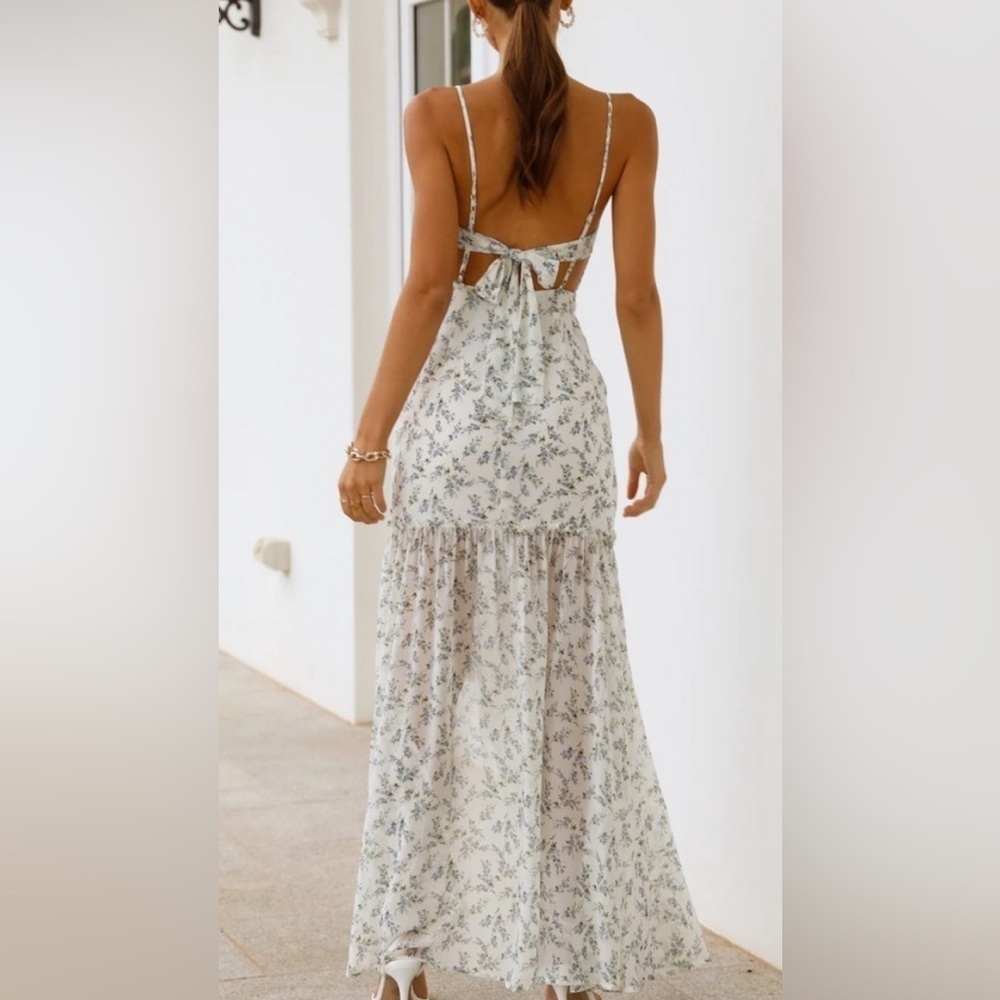 Hello Molly | New modern Ophelia maxi dress Women’s size 10 ditsy floral ruffle - Picture 2 of 14